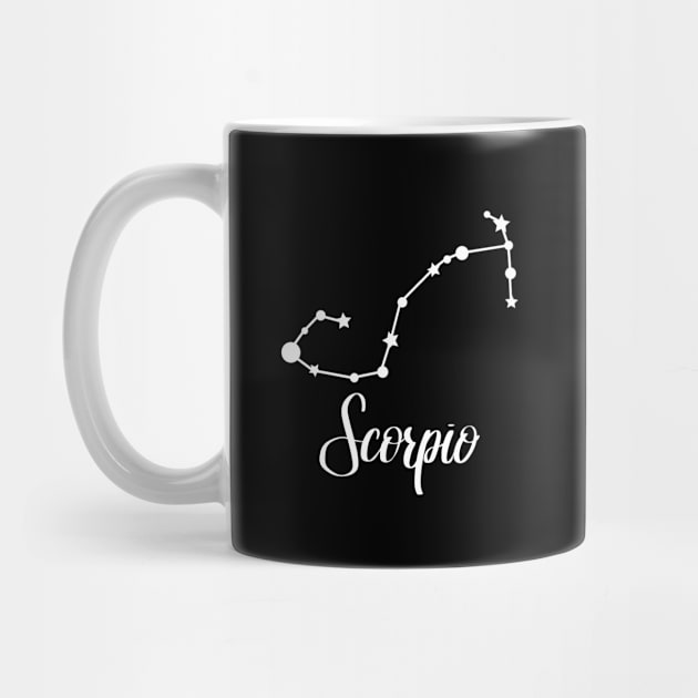 Scorpio Zodiac Constellation in White by Kelly Gigi